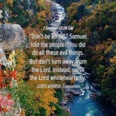 Picture 04 - 1 Samuel 12:20 GW - “Don’t be afraid,” Samuel told the people. - Bible Verse Picture