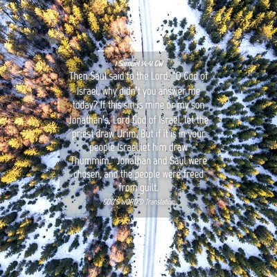 Picture 04 - 1 Samuel 14:41 GW - Then Saul said to the Lord, “O God of Israel, - Bible Verse Picture