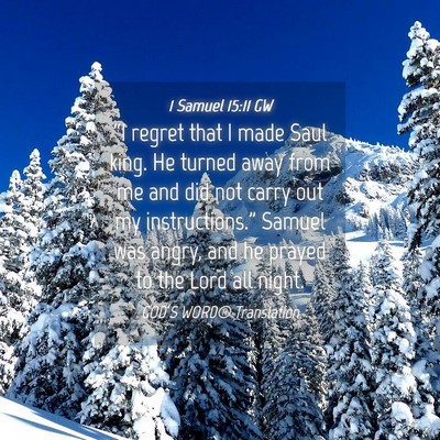 Picture 04 - 1 Samuel 15:11 GW - “I regret that I made Saul king. He turned away - Bible Verse Picture
