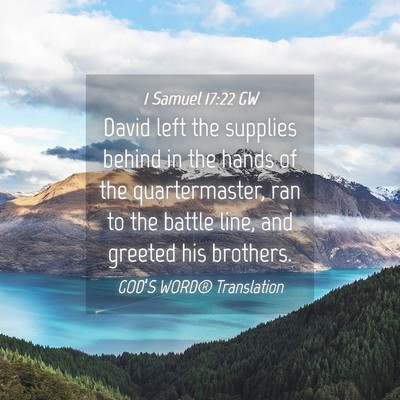 Picture 04 - 1 Samuel 17:22 GW - David left the supplies behind in the hands of - Bible Verse Picture