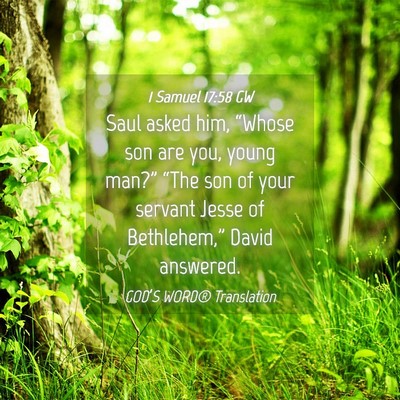 Picture 04 - 1 Samuel 17:58 GW - Saul asked him, “Whose son are you, young - Bible Verse Picture