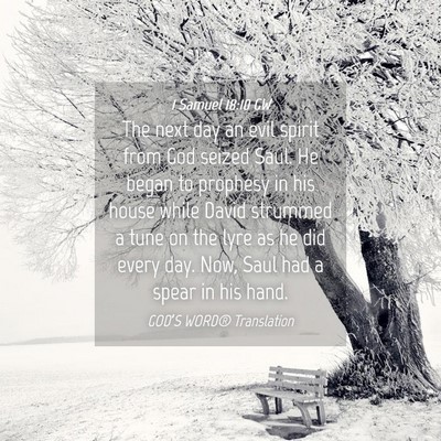 Picture 04 - 1 Samuel 18:10 GW - The next day an evil spirit from God seized Saul. - Bible Verse Picture