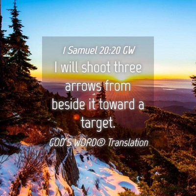 Picture 04 - 1 Samuel 20:20 GW - I will shoot three arrows from beside it toward a - Bible Verse Picture