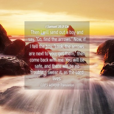 Picture 04 - 1 Samuel 20:21 GW - Then I will send out a boy and say, ‘Go, find - Bible Verse Picture