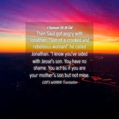 Picture 04 - 1 Samuel 20:30 GW - Then Saul got angry with Jonathan. “Son of a - Bible Verse Picture