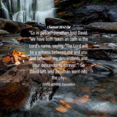 Picture 04 - 1 Samuel 20:42 GW - “Go in peace!” Jonathan told David. “We - Bible Verse Picture
