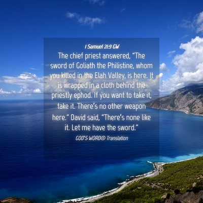 Picture 04 - 1 Samuel 21:9 GW - The chief priest answered, “The sword of - Bible Verse Picture
