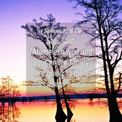 Picture 04 - 1 Samuel 22:16 GW - Saul said, “Ahimelech, you and your entire - Bible Verse Picture