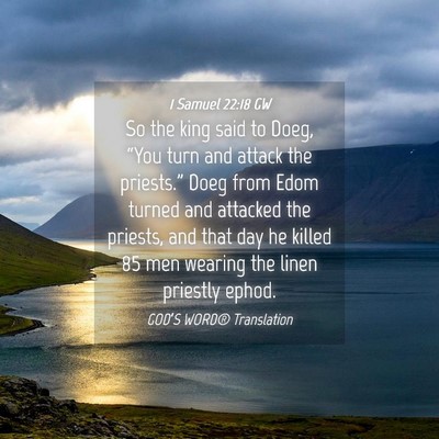 Picture 04 - 1 Samuel 22:18 GW - So the king said to Doeg, “You turn and attack - Bible Verse Picture