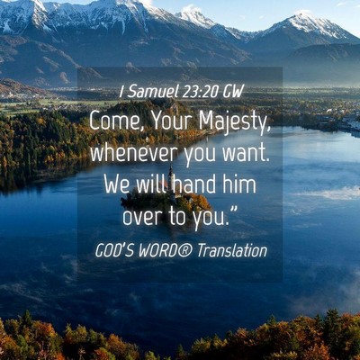Picture 04 - 1 Samuel 23:20 GW - Come, Your Majesty, whenever you want. We will - Bible Verse Picture
