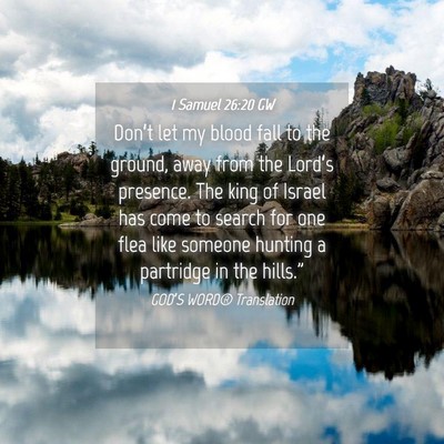 Picture 04 - 1 Samuel 26:20 GW - Don’t let my blood fall to the ground, away - Bible Verse Picture