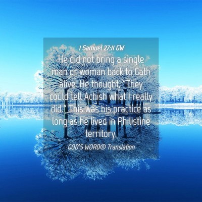 Picture 04 - 1 Samuel 27:11 GW - He did not bring a single man or woman back to - Bible Verse Picture