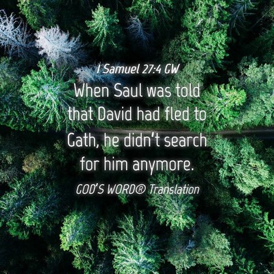 Picture 04 - 1 Samuel 27:4 GW - When Saul was told that David had fled to Gath, - Bible Verse Picture
