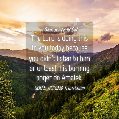 Picture 04 - 1 Samuel 28:18 GW - The Lord is doing this to you today because you - Bible Verse Picture