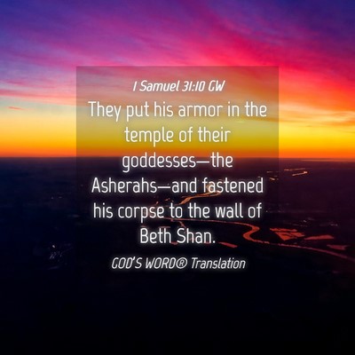 Picture 04 - 1 Samuel 31:10 GW - They put his armor in the temple of their - Bible Verse Picture