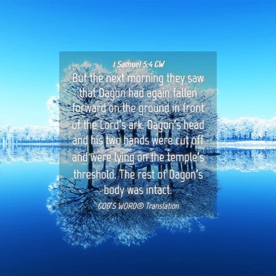 Picture 04 - 1 Samuel 5:4 GW - But the next morning they saw that Dagon had - Bible Verse Picture