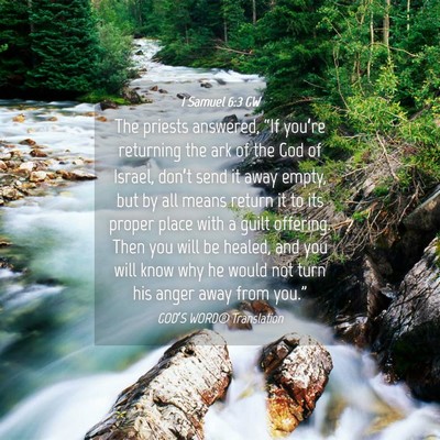 Picture 04 - 1 Samuel 6:3 GW - The priests answered, “If you’re returning - Bible Verse Picture
