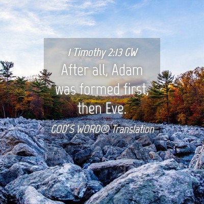 Picture 04 - 1 Timothy 2:13 GW - After all, Adam was formed first, then - Bible Verse Picture