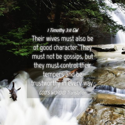 Picture 04 - 1 Timothy 3:11 GW - Their wives must also be of good character. They - Bible Verse Picture
