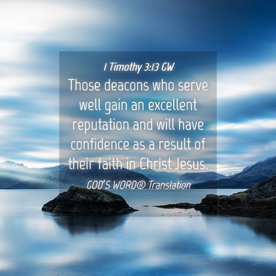 Picture 04 - 1 Timothy 3:13 GW - Those deacons who serve well gain an excellent - Bible Verse Picture