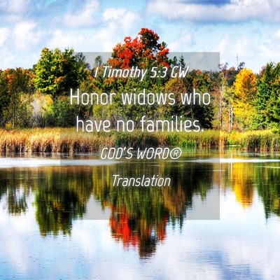 Picture 04 - 1 Timothy 5:3 GW - Honor widows who have no - Bible Verse Picture