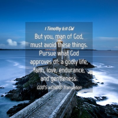 Picture 04 - 1 Timothy 6:11 GW - But you, man of God, must avoid these things. - Bible Verse Picture