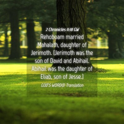 Picture 04 - 2 Chronicles 11:18 GW - Rehoboam married Mahalath, daughter of Jerimoth. - Bible Verse Picture