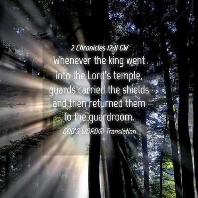 Picture 04 - 2 Chronicles 12:11 GW - Whenever the king went into the Lord’s temple, - Bible Verse Picture