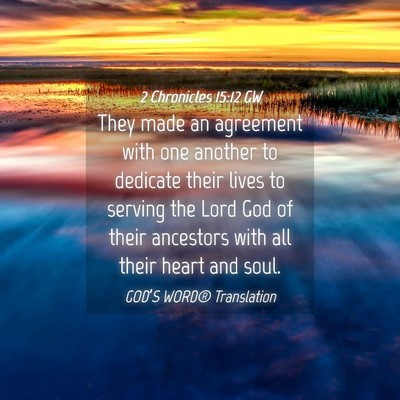 Picture 04 - 2 Chronicles 15:12 GW - They made an agreement with one another to - Bible Verse Picture