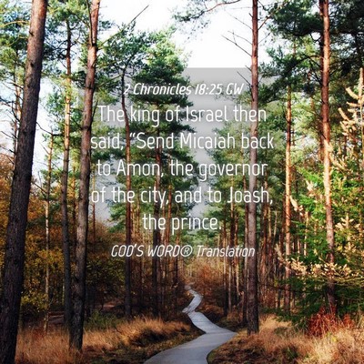 Picture 04 - 2 Chronicles 18:25 GW - The king of Israel then said, “Send Micaiah - Bible Verse Picture