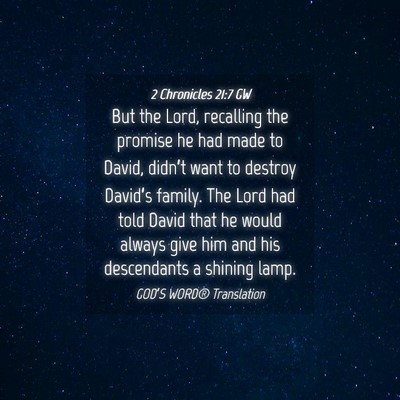 Picture 04 - 2 Chronicles 21:7 GW - But the Lord, recalling the promise he had made - Bible Verse Picture