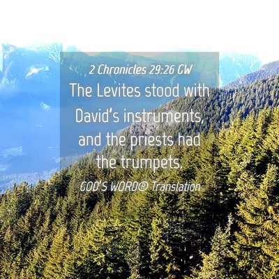 Picture 04 - 2 Chronicles 29:26 GW - The Levites stood with David’s instruments, and - Bible Verse Picture
