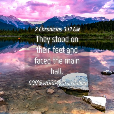 Picture 04 - 2 Chronicles 3:13 GW - They stood on their feet and faced the main - Bible Verse Picture