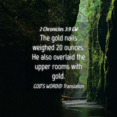 Picture 04 - 2 Chronicles 3:9 GW - The gold nails weighed 20 ounces. He also - Bible Verse Picture