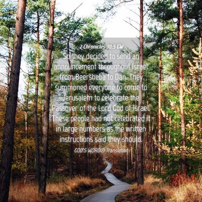 Picture 04 - 2 Chronicles 30:5 GW - So they decided to send an announcement - Bible Verse Picture