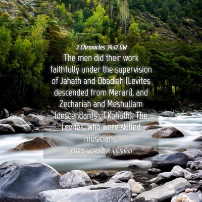 Picture 04 - 2 Chronicles 34:12 GW - The men did their work faithfully under the - Bible Verse Picture