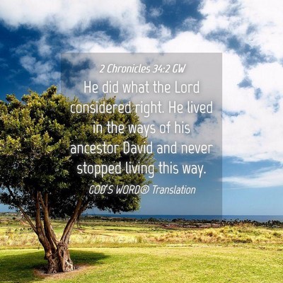 Picture 04 - 2 Chronicles 34:2 GW - He did what the Lord considered right. He lived - Bible Verse Picture