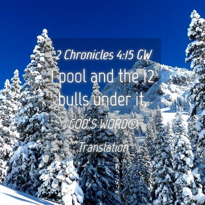 Picture 04 - 2 Chronicles 4:15 GW - 1 pool and the 12 bulls under - Bible Verse Picture