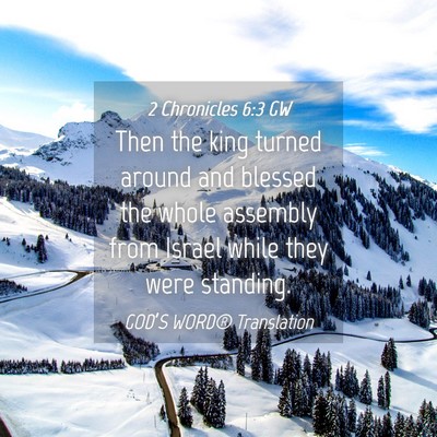 Picture 04 - 2 Chronicles 6:3 GW - Then the king turned around and blessed the whole - Bible Verse Picture