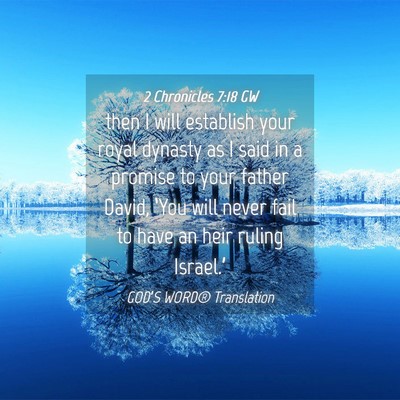 Picture 04 - 2 Chronicles 7:18 GW - then I will establish your royal dynasty as I - Bible Verse Picture