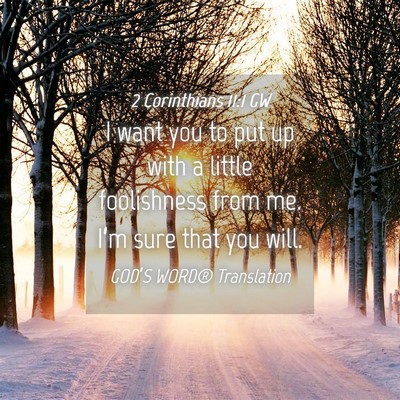 Picture 04 - 2 Corinthians 11:1 GW - I want you to put up with a little foolishness - Bible Verse Picture