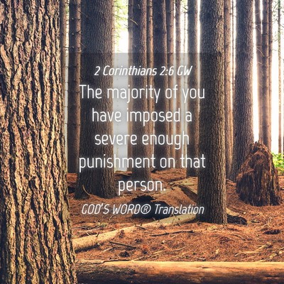 Picture 04 - 2 Corinthians 2:6 GW - The majority of you have imposed a severe enough - Bible Verse Picture