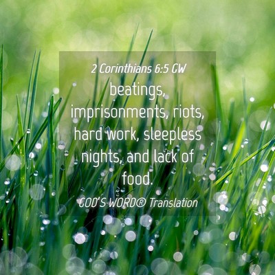 Picture 04 - 2 Corinthians 6:5 GW - beatings, imprisonments, riots, hard work, - Bible Verse Picture