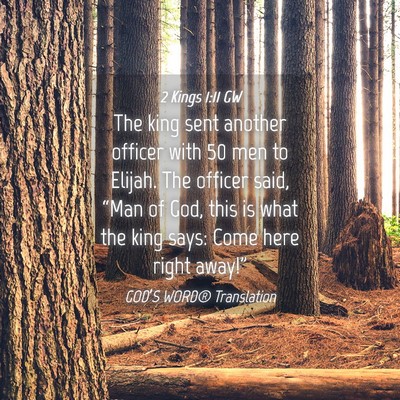 Picture 04 - 2 Kings 1:11 GW - The king sent another officer with 50 men to - Bible Verse Picture