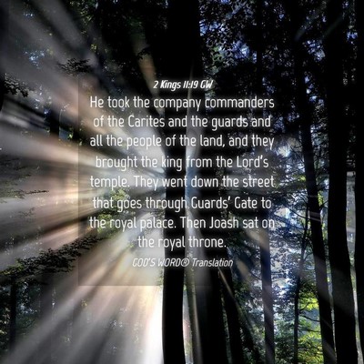 Picture 04 - 2 Kings 11:19 GW - He took the company commanders of the Carites and - Bible Verse Picture