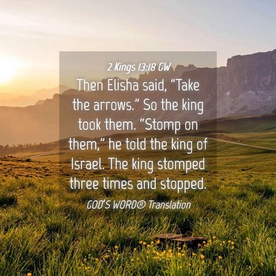Picture 04 - 2 Kings 13:18 GW - Then Elisha said, “Take the arrows.” So the - Bible Verse Picture