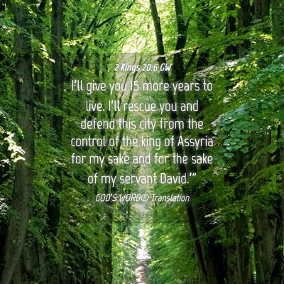 Picture 04 - 2 Kings 20:6 GW - I’ll give you 15 more years to live. I’ll - Bible Verse Picture