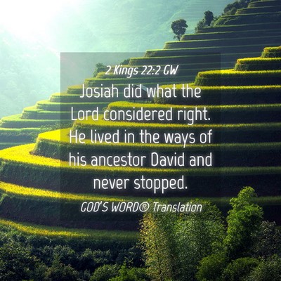 Picture 04 - 2 Kings 22:2 GW - Josiah did what the Lord considered right. He - Bible Verse Picture