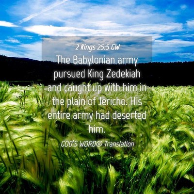 Picture 04 - 2 Kings 25:5 GW - The Babylonian army pursued King Zedekiah and - Bible Verse Picture