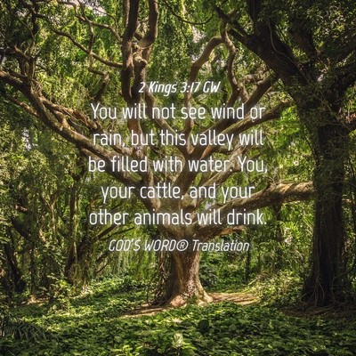 Picture 04 - 2 Kings 3:17 GW - You will not see wind or rain, but this valley - Bible Verse Picture